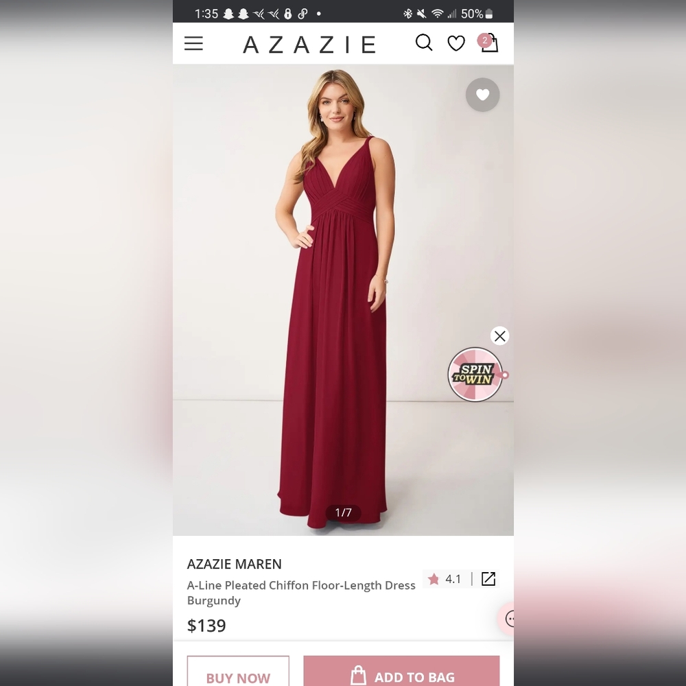 Azazie Maren Burgundy
